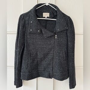 LOFT Women's Charcoal Tweed Moto Jacket